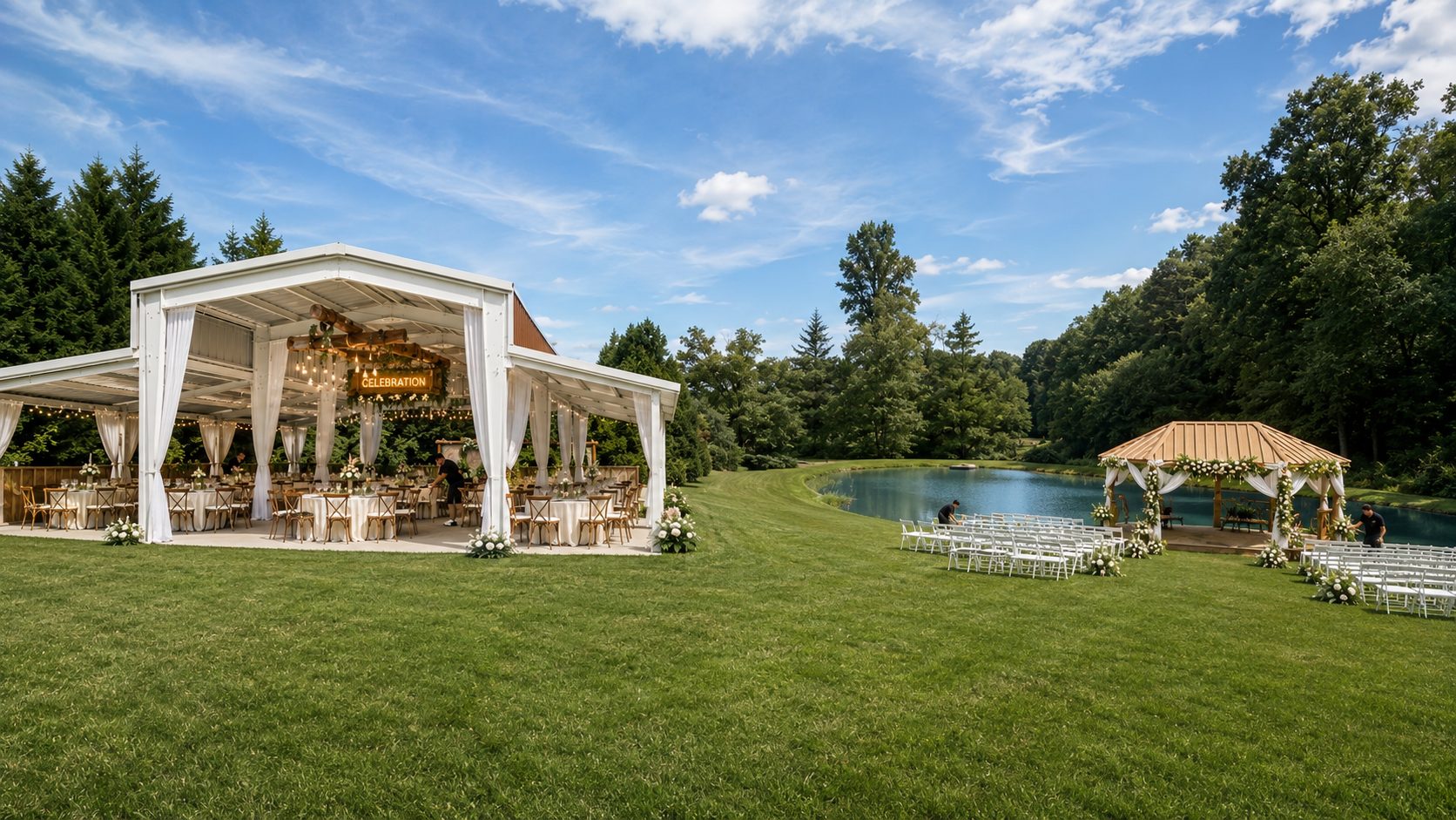 Gazebo and pavilion at Cloud 9 Farm event venue