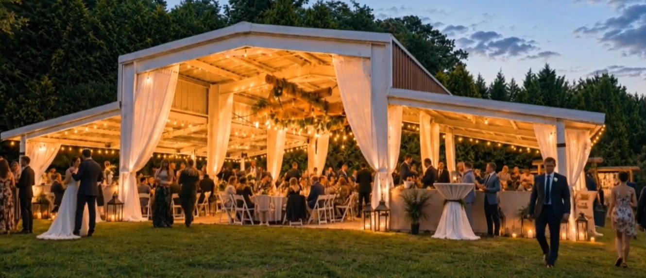 Night wedding celebration at Cloud 9 Farm
