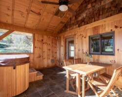 Deck with Teak Table and Hot Tub